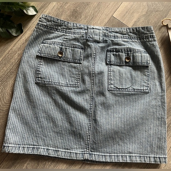 Vintage Y2K Route 66 Pin Stripe Jean Mini Skirt. Size 8 - Picture 4 of 7
